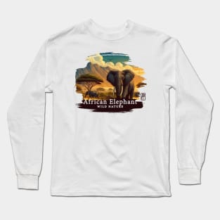 African Elephant - WILD NATURE - ELEPHANT -2 Long Sleeve T-Shirt